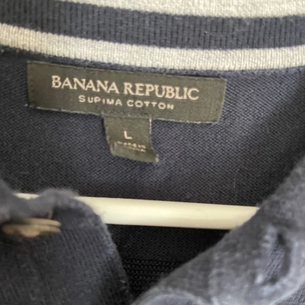 Banana Republic Men’s woven polo‎ size L navy blue